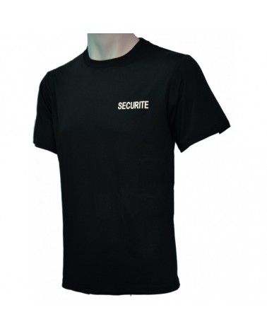 T-Shirt SECURITE Noir - 100 % POLYESTER ANTIBACTERIEN