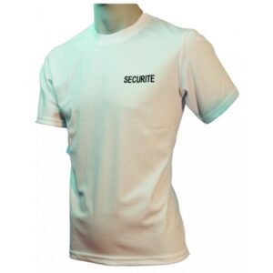 T-Shirt SECURITE Blanc - 100 % POLYESTER ANTIBACTERIEN