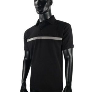 Polo SECURITE - manches courtes noir bande grise