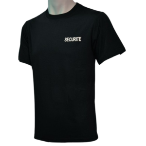 T-Shirt SECURITE Noir - 100 % POLYESTER ANTIBACTERIEN